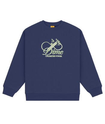 Dime Cursive Power Crewneck Sweatshirt - Night Blue Véritable concentré