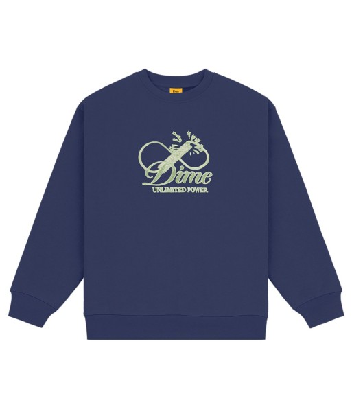 Dime Cursive Power Crewneck Sweatshirt - Night Blue Véritable concentré