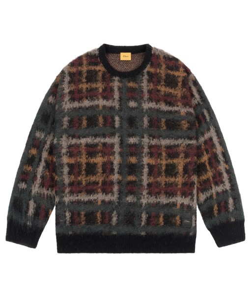 Dime Plaid Mohair Knit Sweatshirt - Black pour bénéficier 