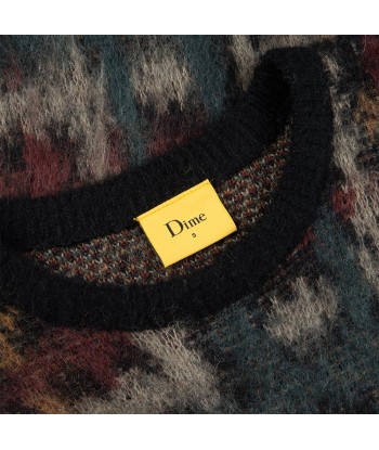 Dime Plaid Mohair Knit Sweatshirt - Black pour bénéficier 