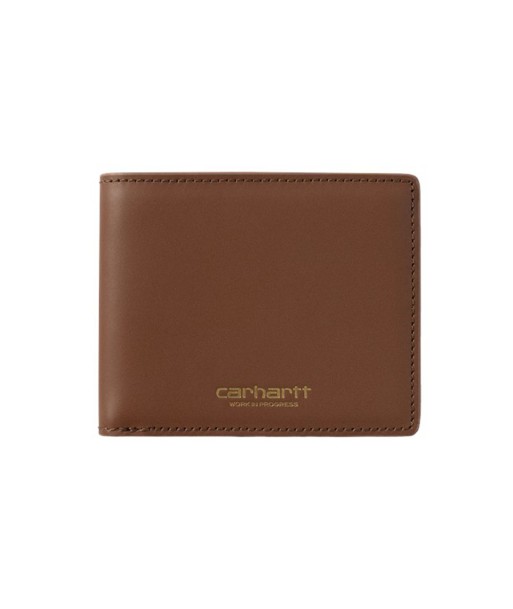 Carhartt Wip Vegas Billfold Wallet Leather - Cognac / Gold pas cher