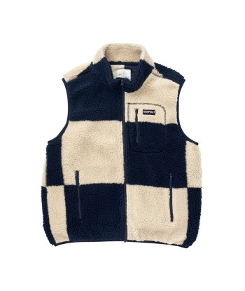 Gramicci Checkered Sherpa Vest - Natural / Navy Check Comparez plus de prix