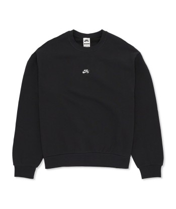 Nike SB Fleece Crew Essential Logo Sweatshirt - Black / White en ligne