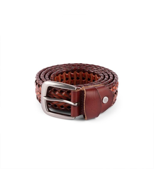 Dime Braided Leather Belt Ceinture - Caramel Brown français