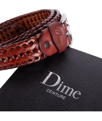 Dime Braided Leather Belt Ceinture - Caramel Brown français