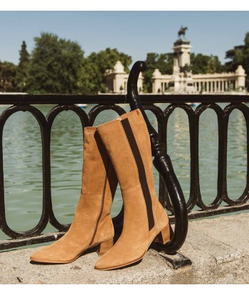 POPA AYSE Camel Bottes la colonne vertébrale