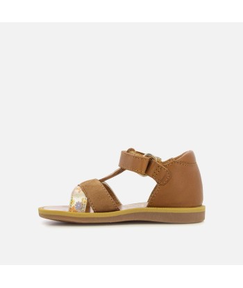 POM D'API POPPY TEK camel nubuck Sandales  Nu Pieds en linge