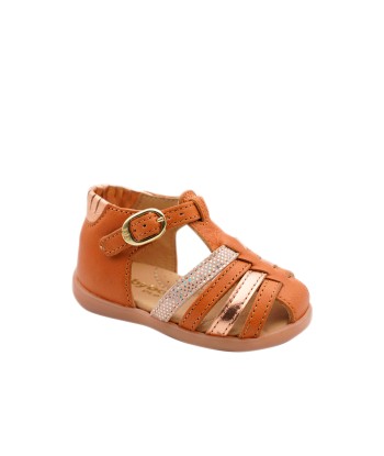 BABYBOTTE GUPPY Camel sandales nu pieds solde