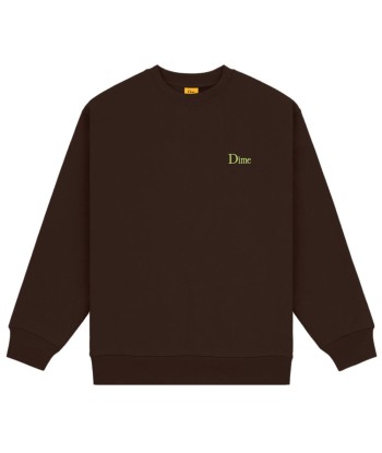 Dime Classic Small Logo Crewneck Sweatshirt - Deep Brown Les êtres humains sont 