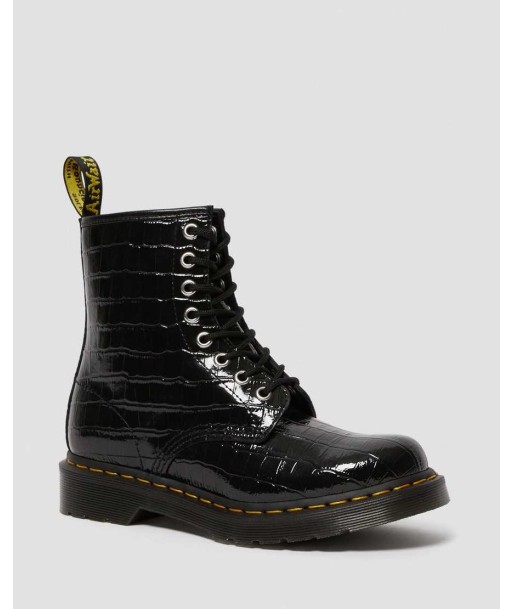 Dr. Martens Boots 1460 en cuir verni gaufré effet croco Découvrez la collection