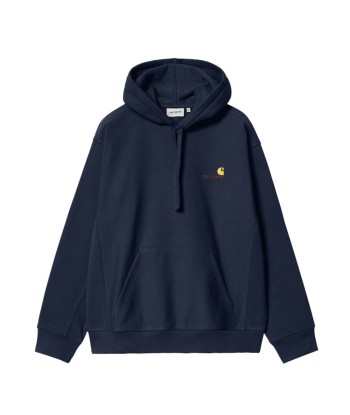 Carhartt Wip Hooded American Script Sweat A Capuche - Air Force Blue Jusqu'à 80% De Réduction