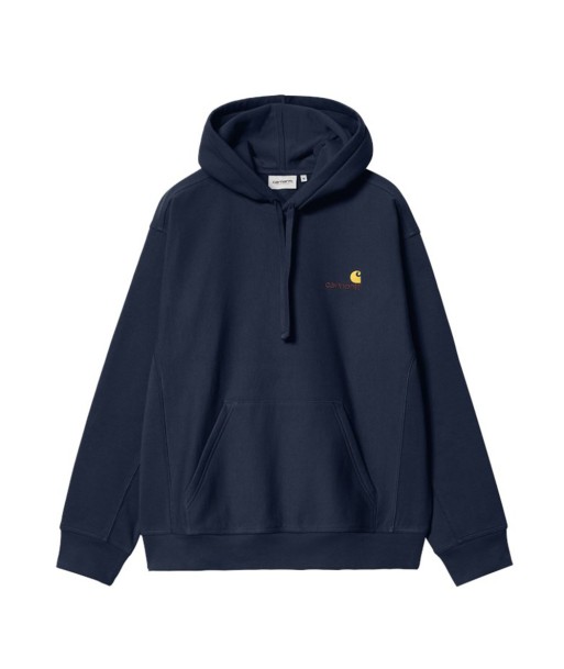 Carhartt Wip Hooded American Script Sweat A Capuche - Air Force Blue Jusqu'à 80% De Réduction