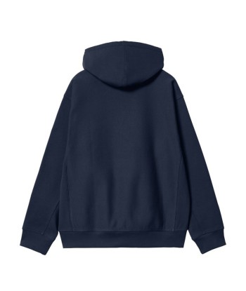 Carhartt Wip Hooded American Script Sweat A Capuche - Air Force Blue Jusqu'à 80% De Réduction