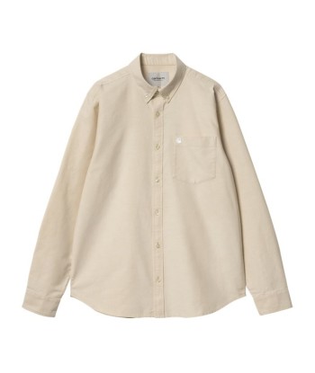 Carhartt Wip L/S C Logo Shirt Chemise - Cornsilk / White outlet