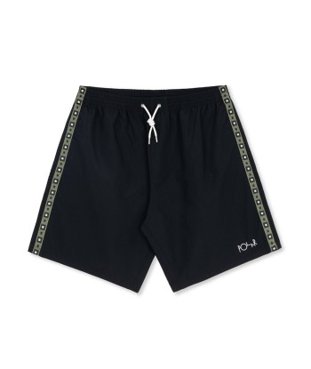 Polar Square Stripe Swim Short - Black / Jade Green destockage