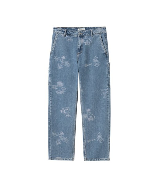 Carhartt Wip W' Stamp Pant Stamp Print - Blue Bleached JUSQU'A -70%! 