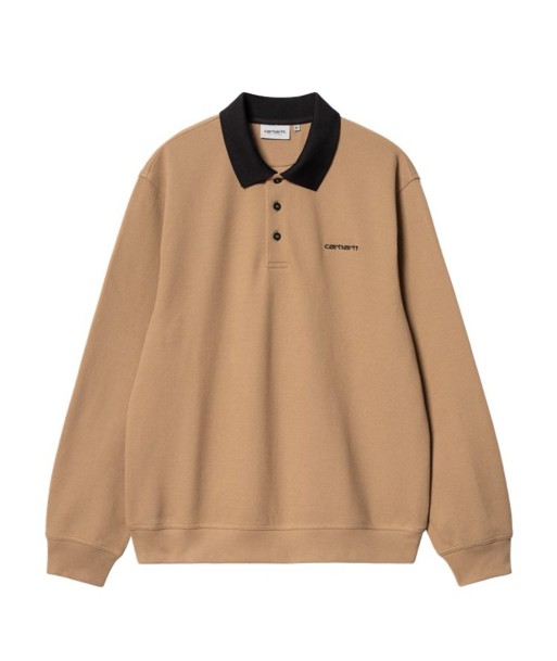 Carhartt Wip L/S Vance Rugby Shirt Polo - Peanut / Black Comment ça marche