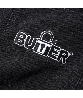 Butter Lock Baggy Denim Jeans Pantalon - Flat Black hantent personnes